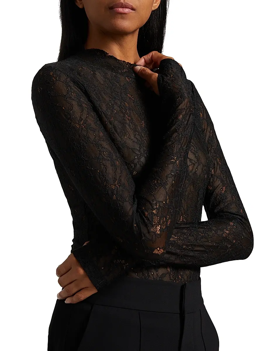 Alice + Olivia Women's Taeyn Lace Crewneck Bodysuit | Thumbnail 7 Alice + Olivia Women's Taeyn Lace Crewneck Bodysuit | Thumbnail 7