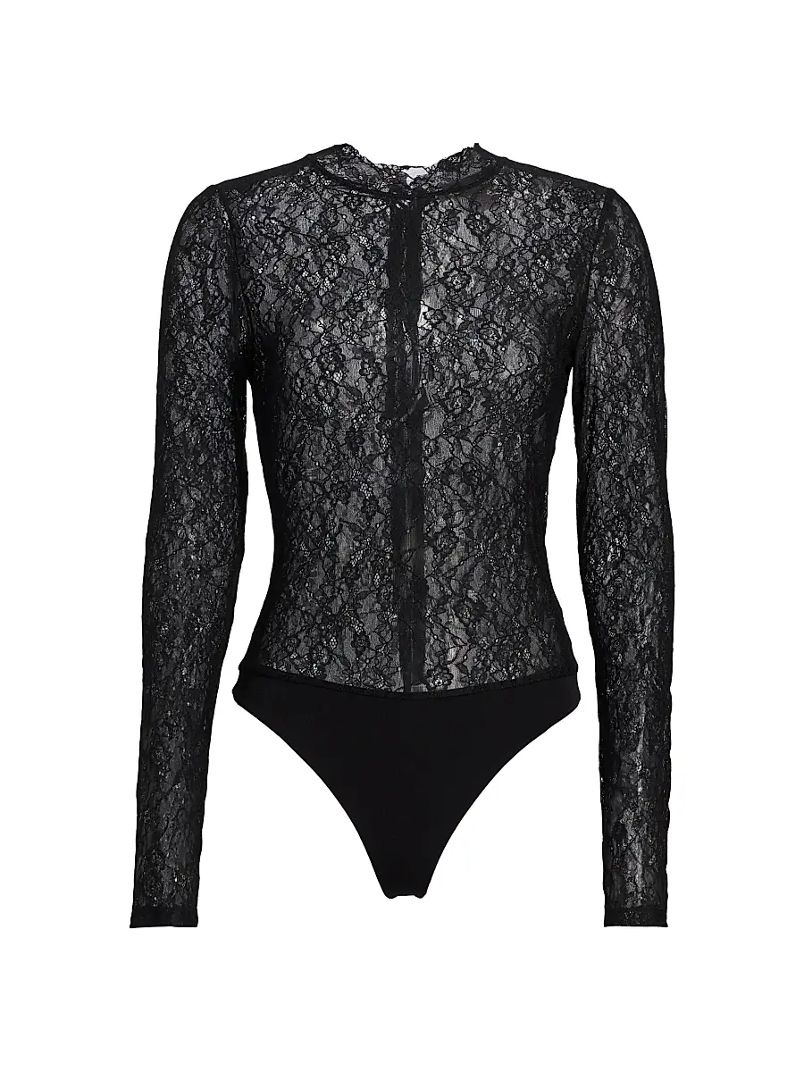 Alice + Olivia Women's Taeyn Lace Crewneck Bodysuit