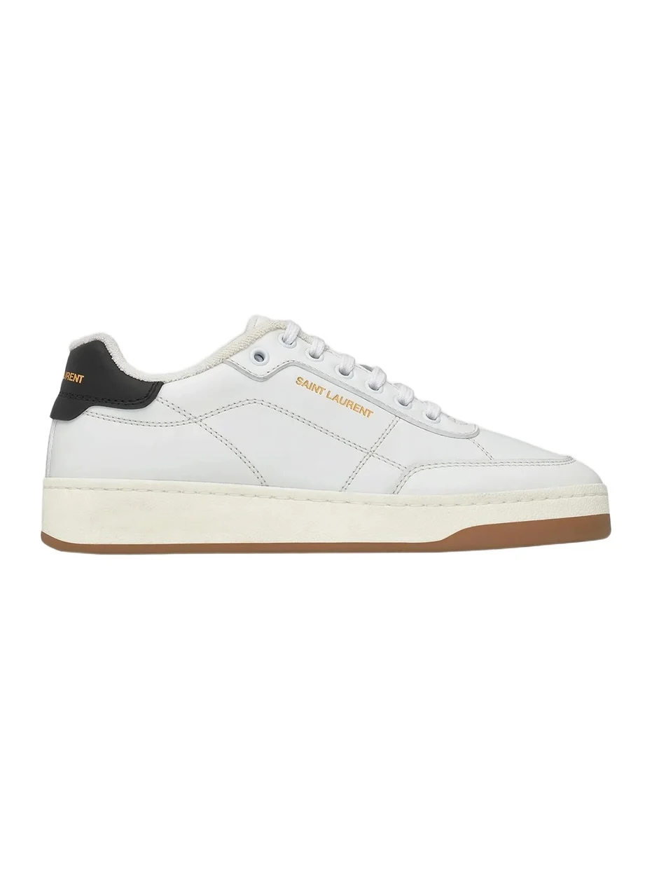 Saint Laurent Women's SL/61 Sneakers in Smooth Leather - White And Honey