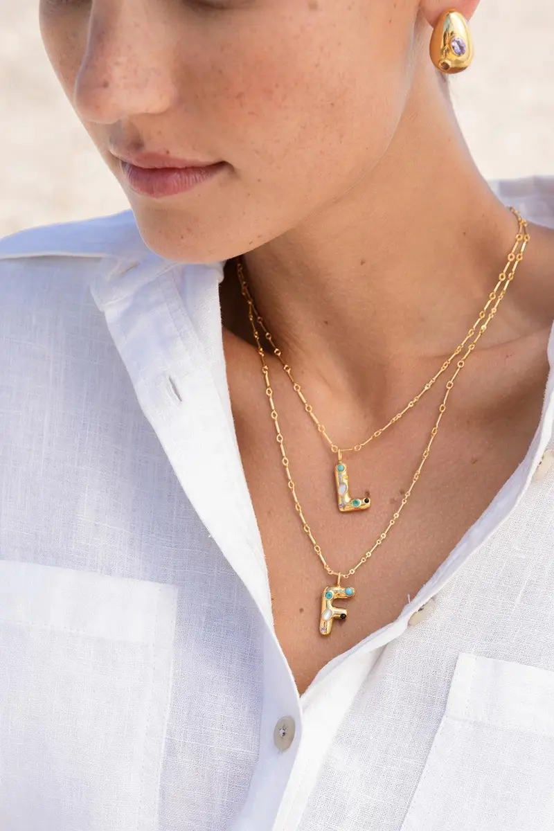 Lizzie Fortunato Confetti Letter Necklace | Thumbnail 2 Lizzie Fortunato Confetti Letter Necklace | Thumbnail 2