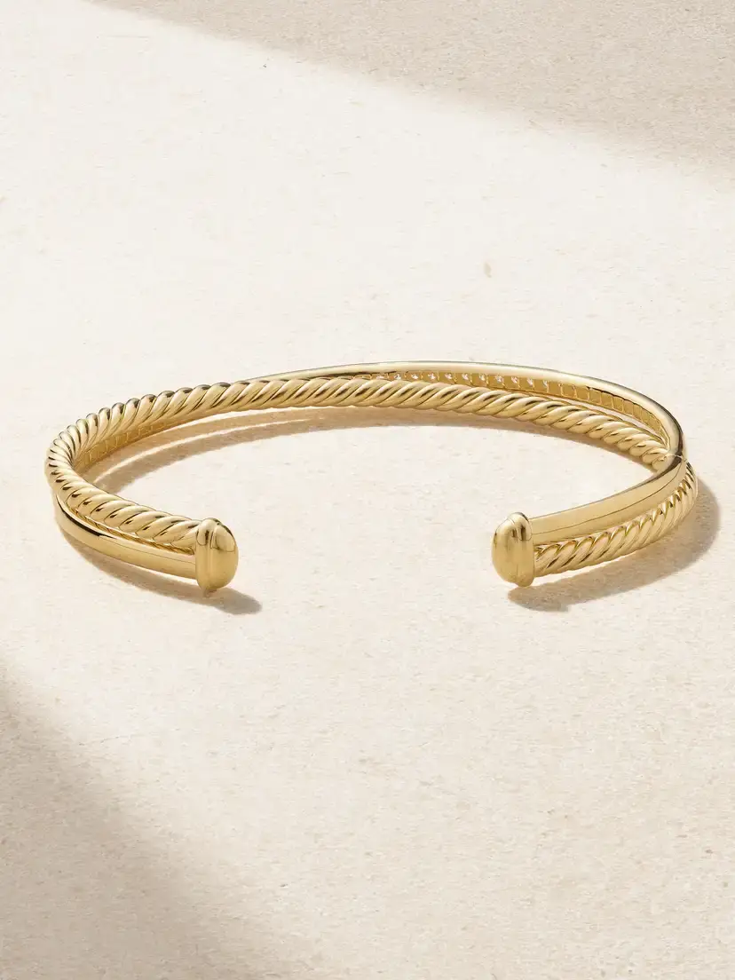 David Yurman Crossover 18-karat Gold Diamond Cuff | Thumbnail 3 David Yurman Crossover 18-karat Gold Diamond Cuff | Thumbnail 3