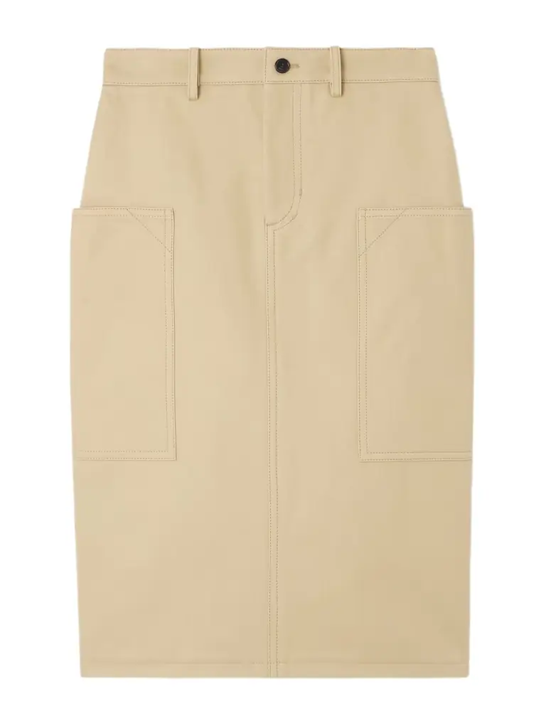 Cotton-drill Cargo Skirt