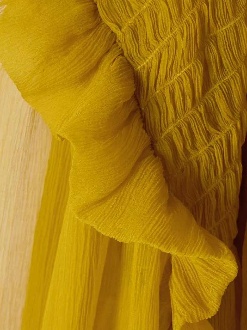 Saint Laurent Smocked Ruffled Silk-crepon Blouse | Thumbnail 5 Saint Laurent Smocked Ruffled Silk-crepon Blouse | Thumbnail 5