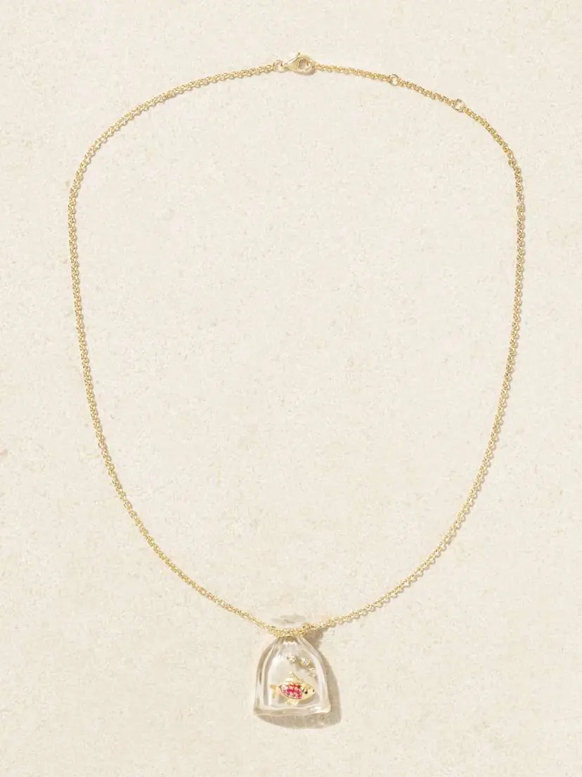 Yvonne Léon Poisson Rouge 9-karat Gold Multi-stone Necklace | Thumbnail 4 Yvonne Léon Poisson Rouge 9-karat Gold Multi-stone Necklace | Thumbnail 4