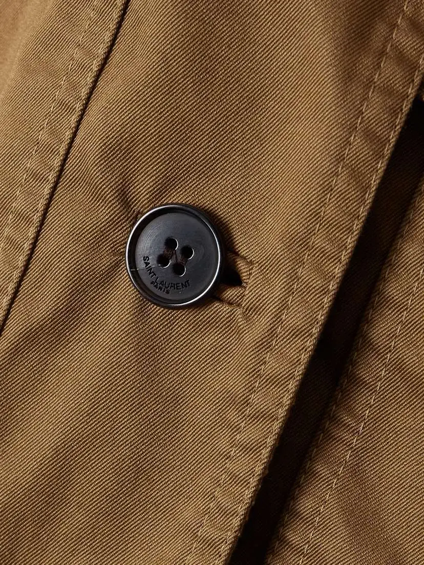Saint Laurent Cropped Belted Organic Cotton-twill Jacket | Thumbnail 5 Saint Laurent Cropped Belted Organic Cotton-twill Jacket | Thumbnail 5