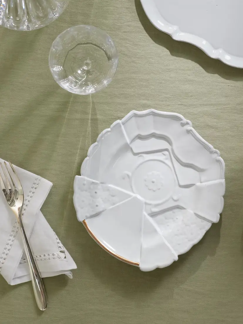Astier De Villatte + Sacai Patchwork Gold-plated Ceramic Dinner Plate | Thumbnail 2 Astier De Villatte + Sacai Patchwork Gold-plated Ceramic Dinner Plate | Thumbnail 2