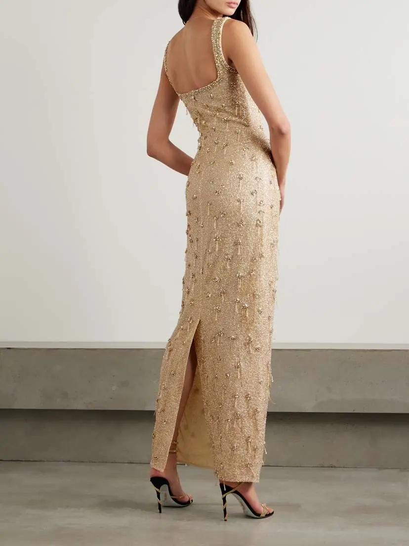 Clio Peppiatt Athena Embellished Beaded Tulle Gown | Thumbnail 3 Clio Peppiatt Athena Embellished Beaded Tulle Gown | Thumbnail 3