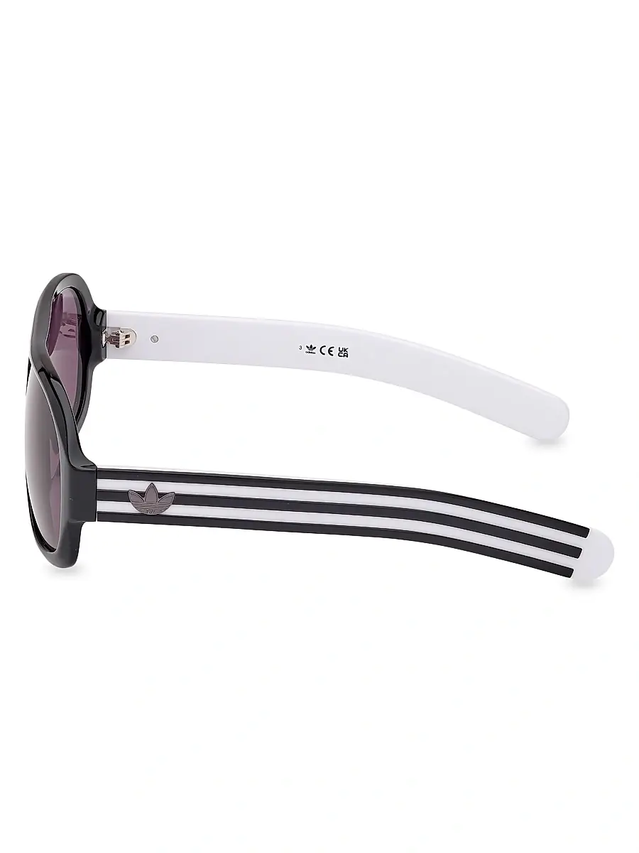 adidas Men's 59MM Pilot Sunglasses - Purple Black White | Thumbnail 3 adidas Men's 59MM Pilot Sunglasses - Purple Black White | Thumbnail 3