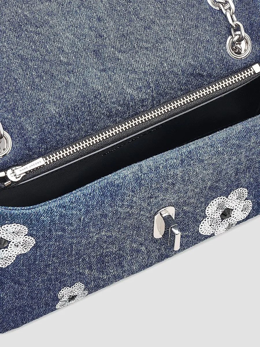 Marc Jacobs Women's The Sequin Daisy Denim Dual Chain Wallet | Thumbnail 5 Marc Jacobs Women's The Sequin Daisy Denim Dual Chain Wallet | Thumbnail 5