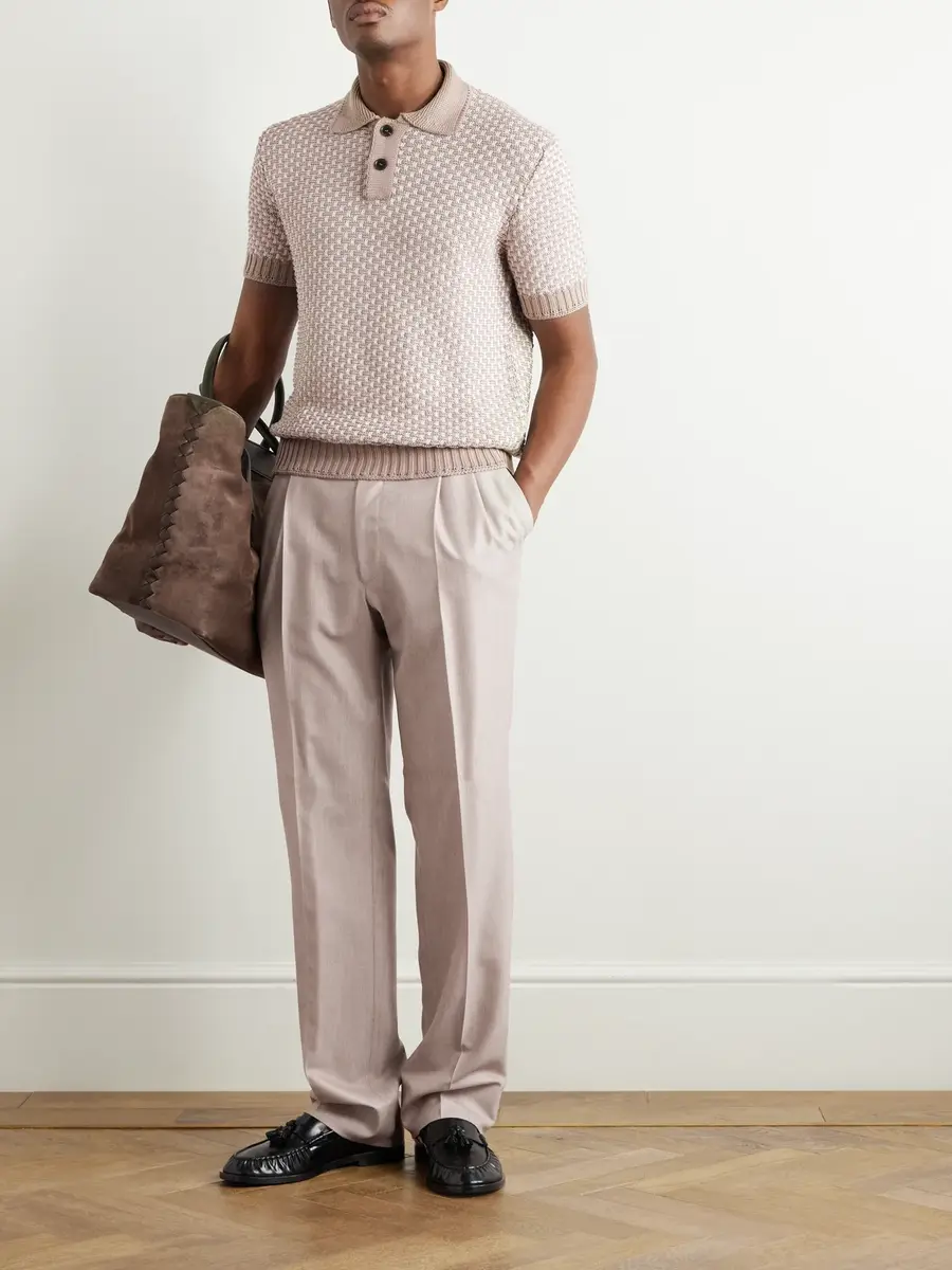 Zegna Silk, Cotton and Linen-Blend Polo Shirt - Men | Thumbnail 2