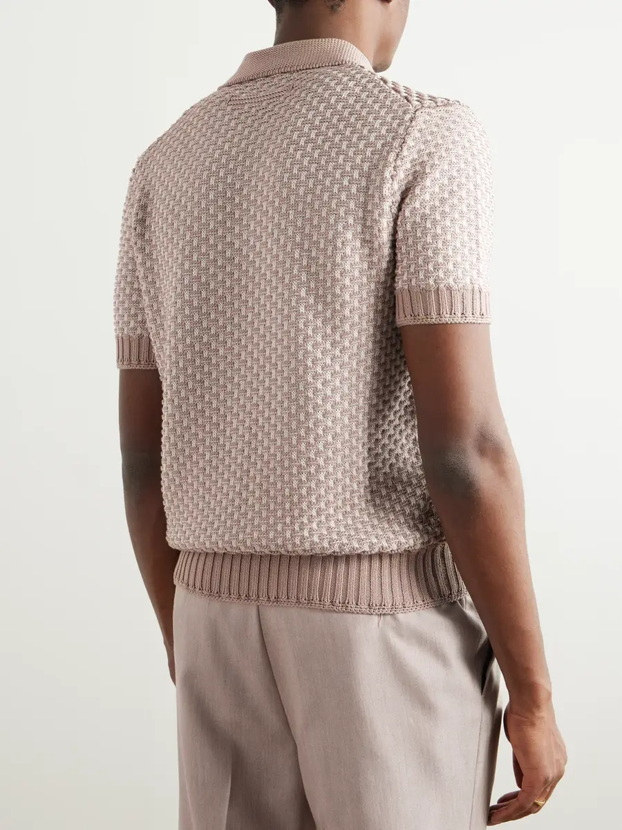 Zegna Silk, Cotton and Linen-Blend Polo Shirt - Men | Thumbnail 3