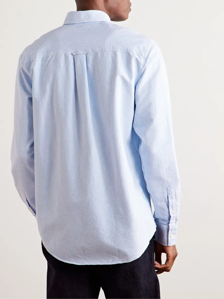 NN07 Colby 5910 Button-Down Collar Logo-Embroidered Striped Organic Cotton Shirt - Men | Thumbnail 4 NN07 Colby 5910 Button-Down Collar Logo-Embroidered Striped Organic Cotton Shirt - Men | Thumbnail 4