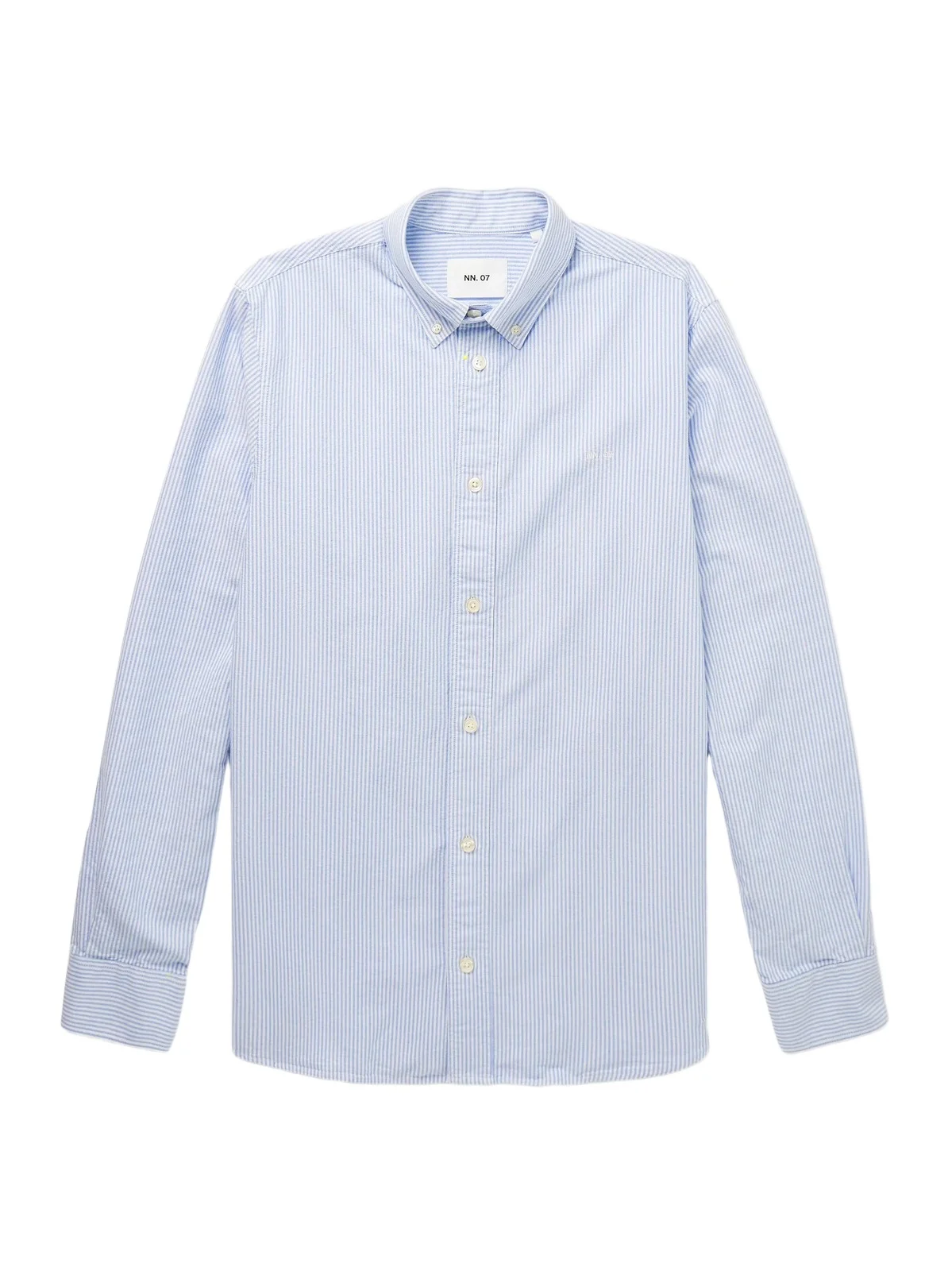Colby 5910 Button-Down Collar Logo-Embroidered Striped Organic Cotton Shirt - Men