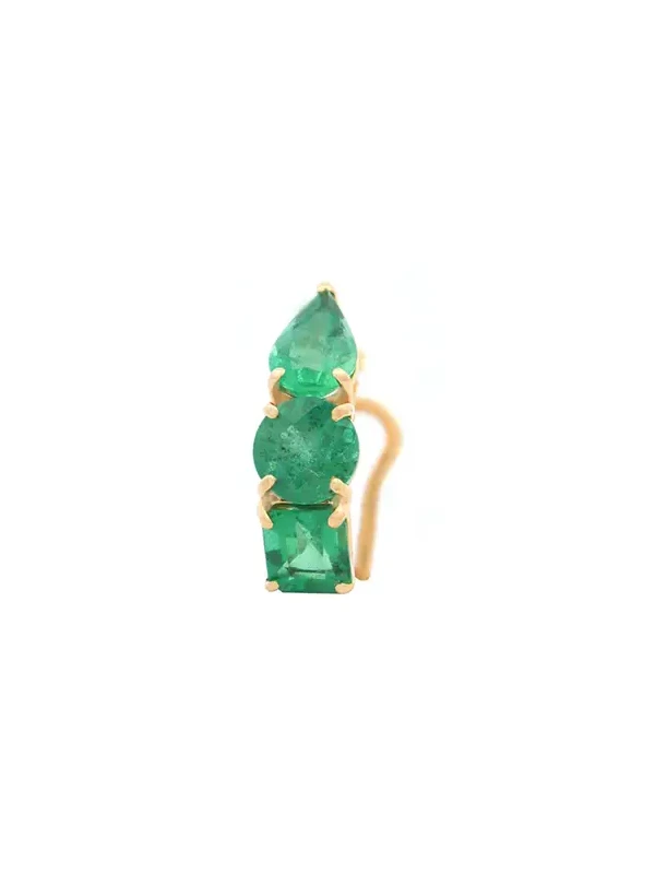 2.52ct Emerald 18K Gold Three Stone Earcuff 2.52ct Emerald 18K Gold Three Stone Earcuff
