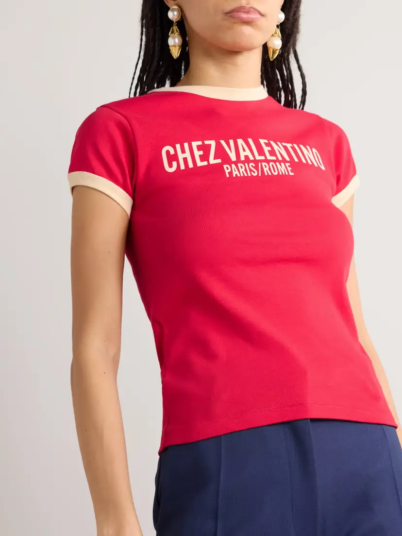 Valentino Garavani Printed Cotton-jersey T-shirt | Thumbnail 3 Valentino Garavani Printed Cotton-jersey T-shirt | Thumbnail 3