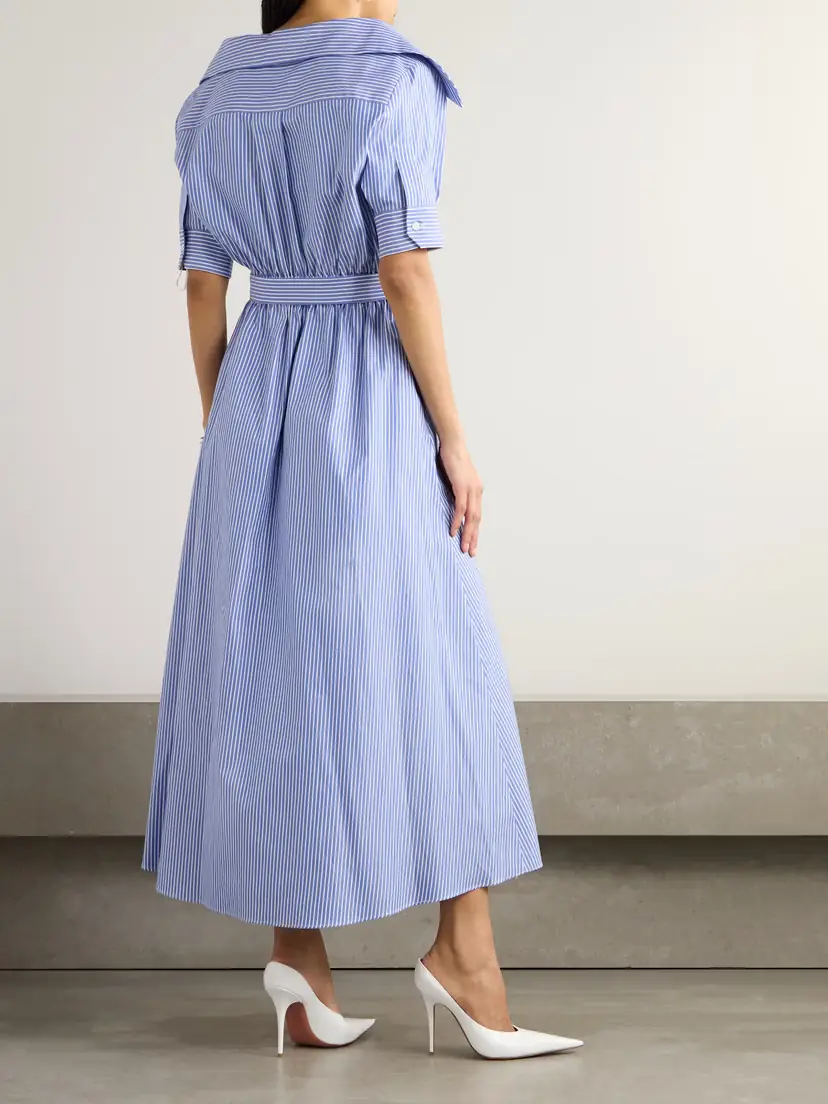 Altuzarra Lydia Striped Cotton-poplin Midi Wrap Dress | Thumbnail 3