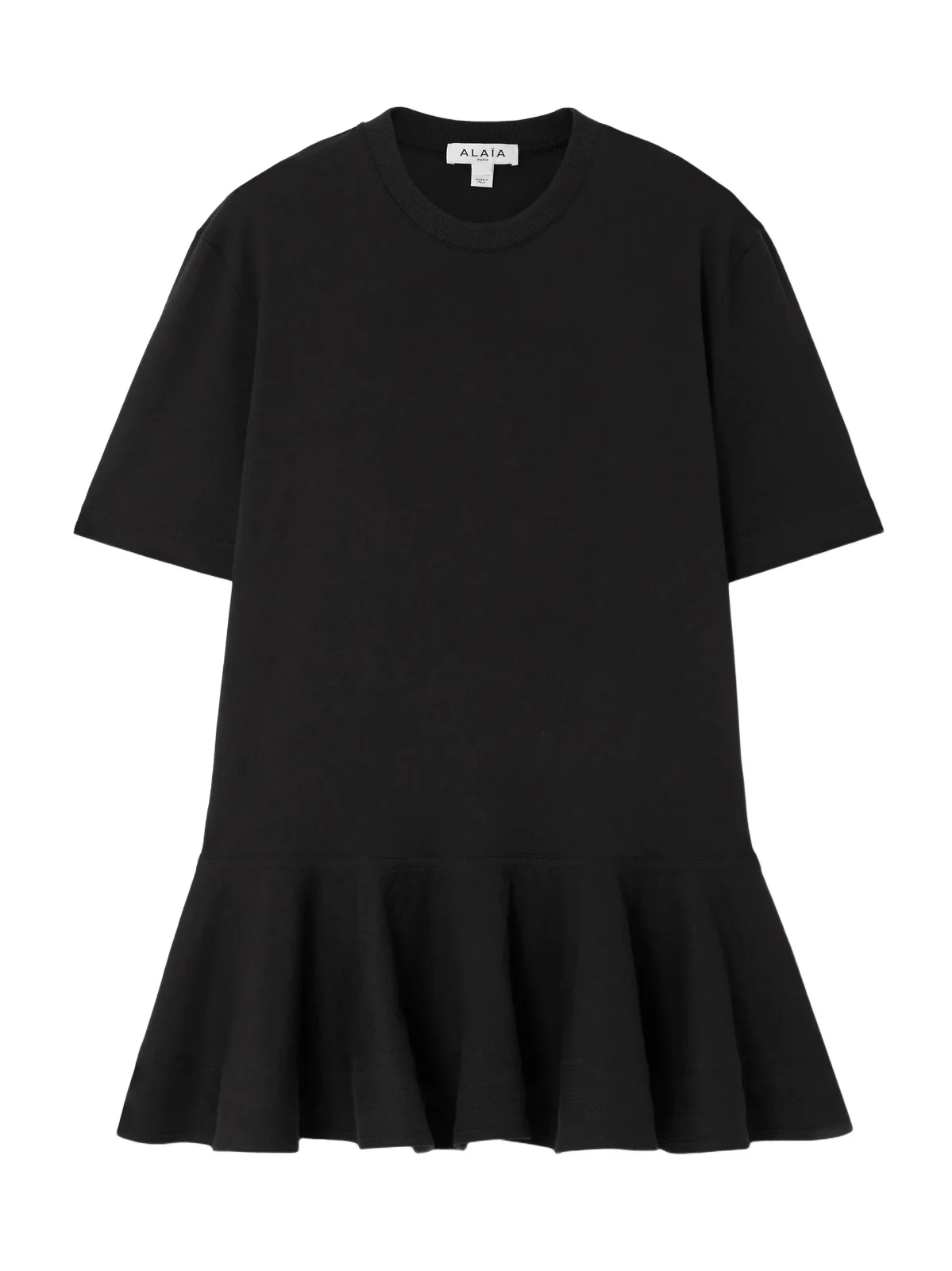 ALAÏA Oversized Poplin-trimmed Cotton-jersey Peplum T-shirt