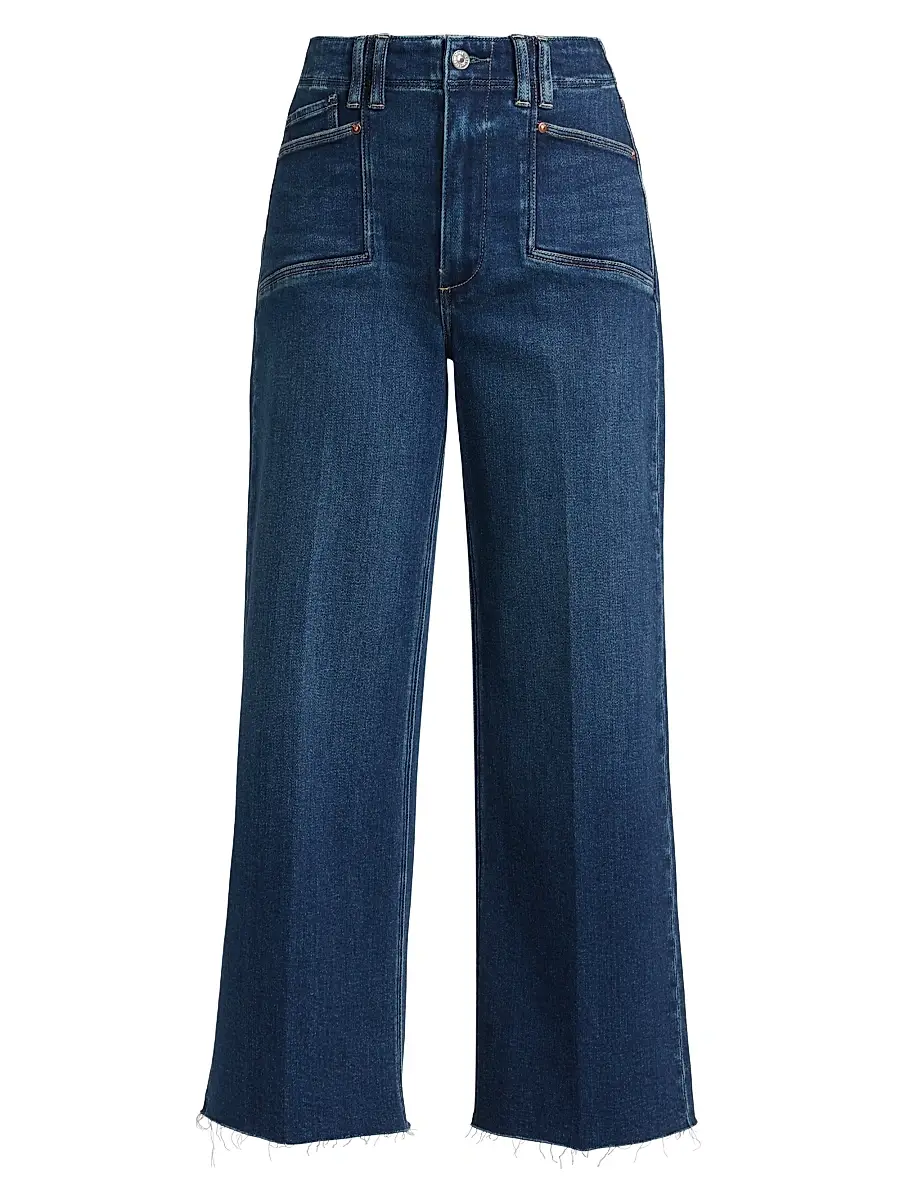 Paige Women's Anessa Crop Wide-Leg Jeans - Amoroso | Image 1 Paige Women's Anessa Crop Wide-Leg Jeans - Amoroso | Image 1