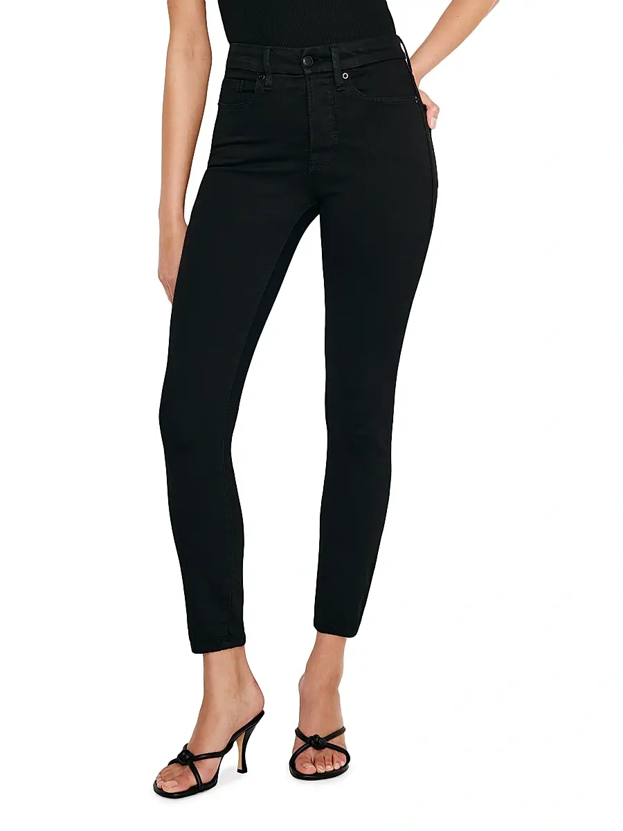 Good American Women's Good Legs Crop Skinny Jeans - Black | Image 1 Good American Women's Good Legs Crop Skinny Jeans - Black | Image 1