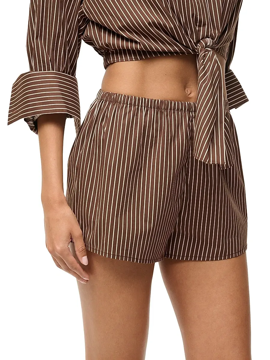 Staud Women's Paddle Striped Stretch Cotton Shorts | Thumbnail 4 Staud Women's Paddle Striped Stretch Cotton Shorts | Thumbnail 4