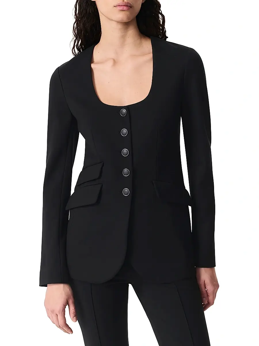rag & bone Women's Roslyn Ponte U-Neck Blazer | Thumbnail 2 rag & bone Women's Roslyn Ponte U-Neck Blazer | Thumbnail 2