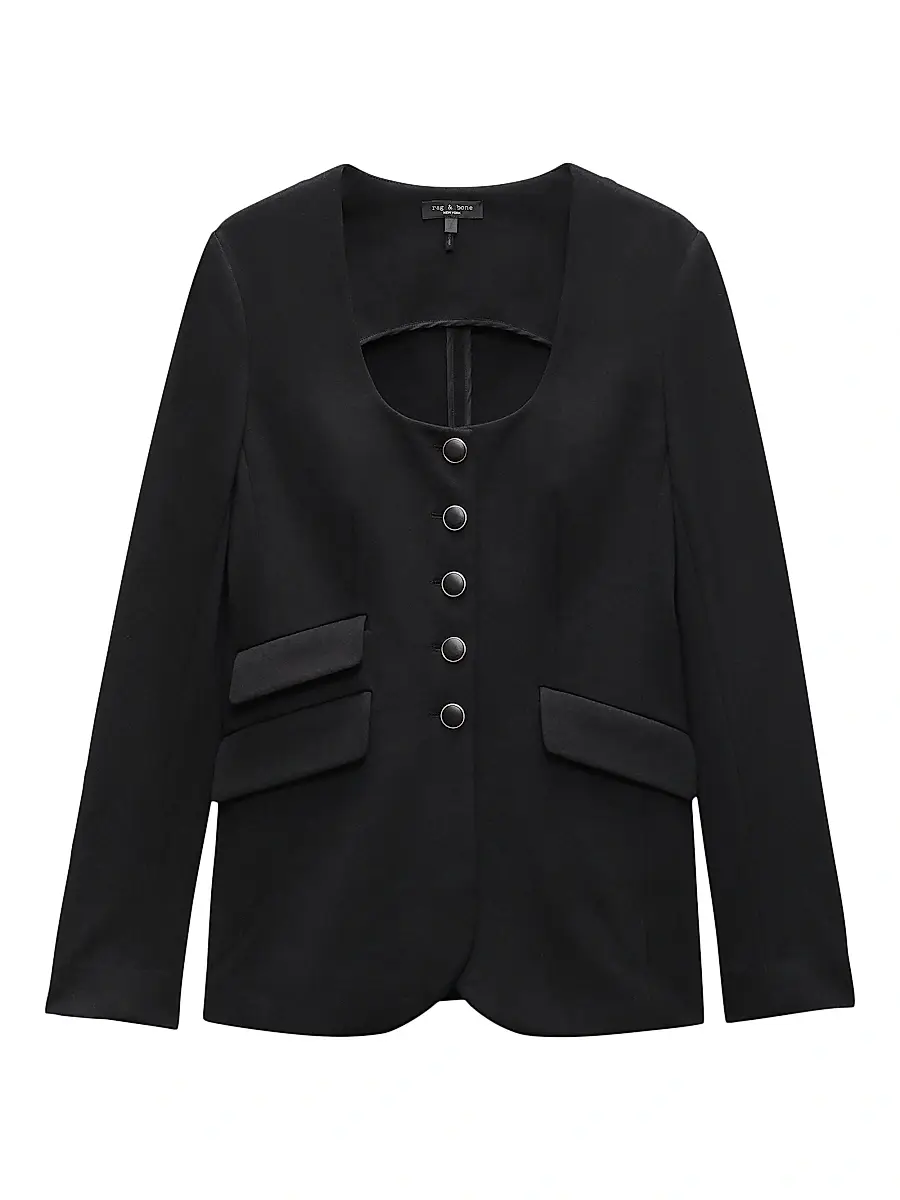 rag & bone Women's Roslyn Ponte U-Neck Blazer
