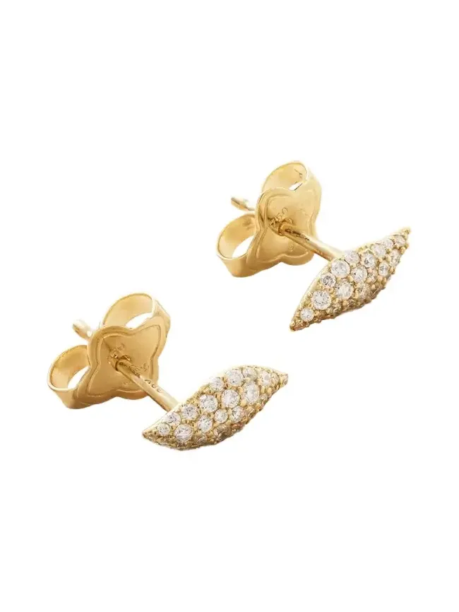Petite Pavé Flute 18-karat Gold Diamond Earrings