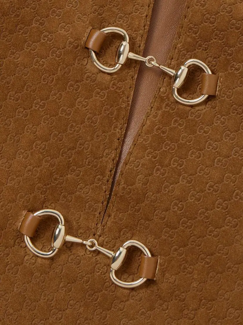 Gucci Horsebit-detailed Debossed Suede Mini Dress | Thumbnail 4 Gucci Horsebit-detailed Debossed Suede Mini Dress | Thumbnail 4