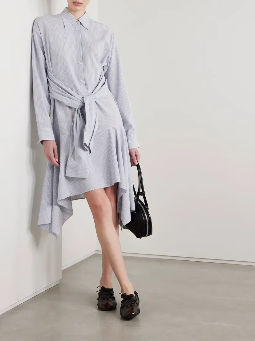Acne Studios Asymmetric Draped Striped Voile Shirt Dress | Thumbnail 3 Acne Studios Asymmetric Draped Striped Voile Shirt Dress | Thumbnail 3