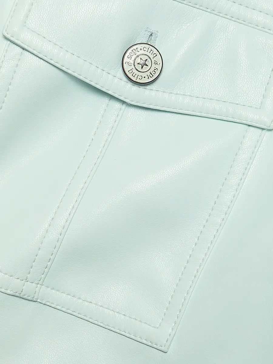 Cinq à Sept Women's Holly Faux Leather Puff Sleeve Jacket | Thumbnail 7 Cinq à Sept Women's Holly Faux Leather Puff Sleeve Jacket | Thumbnail 7