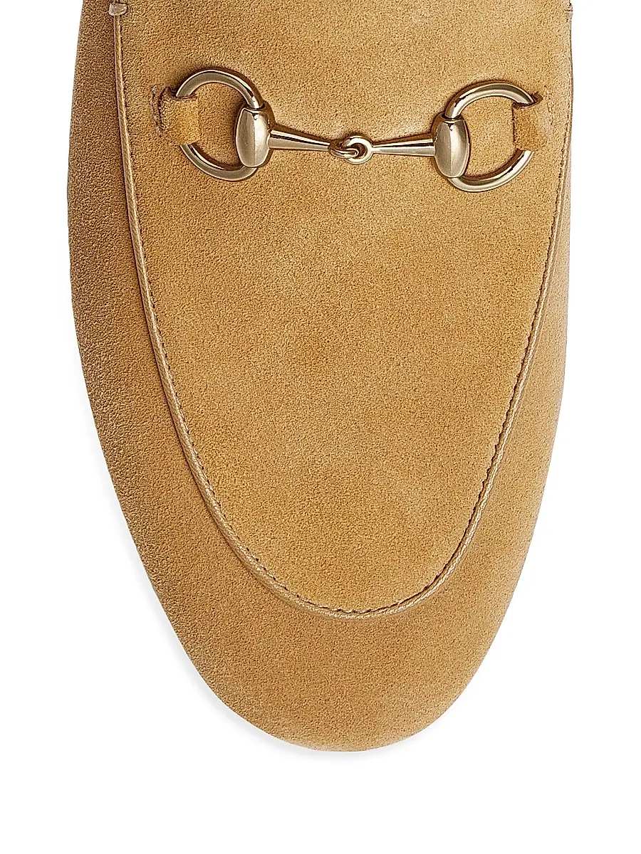 Gucci Women's Jordaan Horsebit Suede Loafers - Safari Camel | Thumbnail 5 Gucci Women's Jordaan Horsebit Suede Loafers - Safari Camel | Thumbnail 5