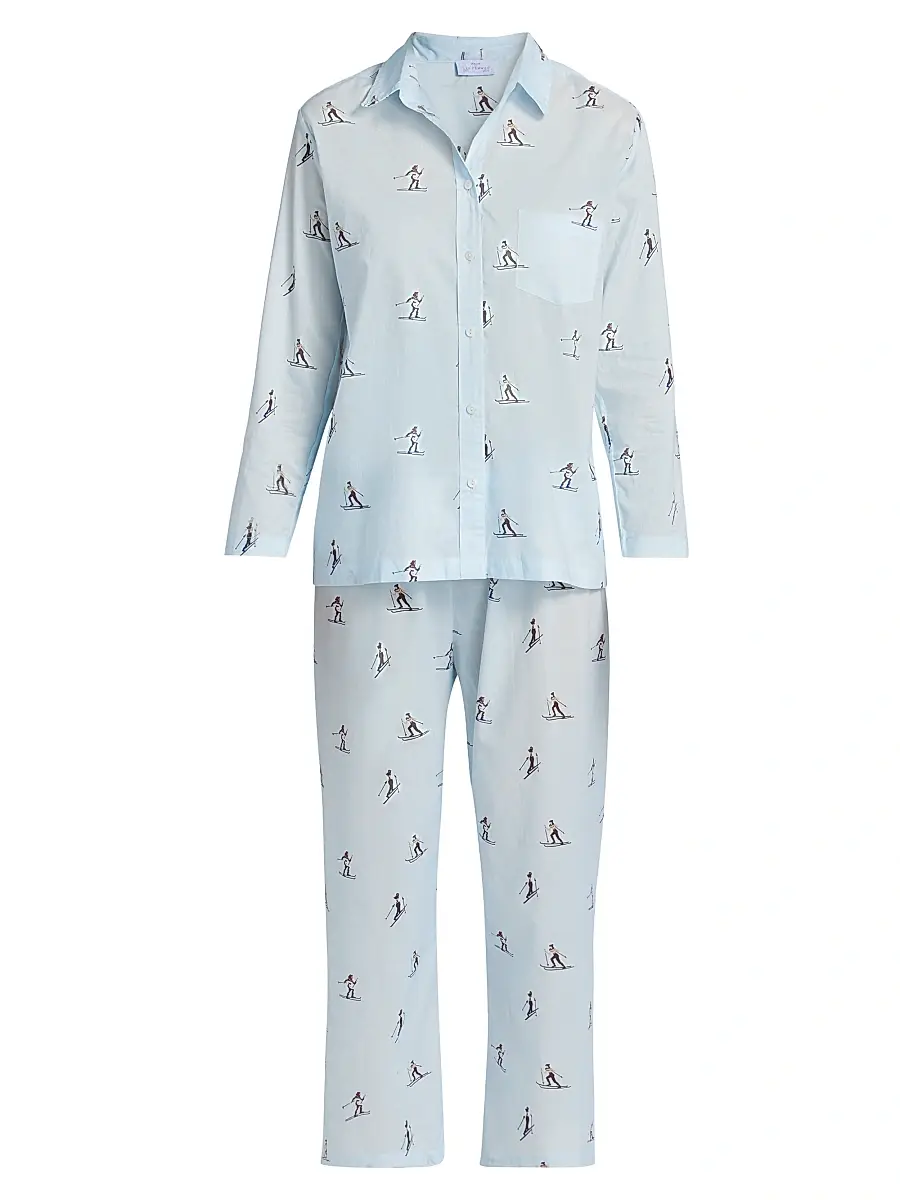 Pour Les Femmes Women's Cross Country Skiers Long-Sleeve Pajamas - Cross Country Skiers - Size Large | Image 1 Pour Les Femmes Women's Cross Country Skiers Long-Sleeve Pajamas - Cross Country Skiers - Size Large | Image 1