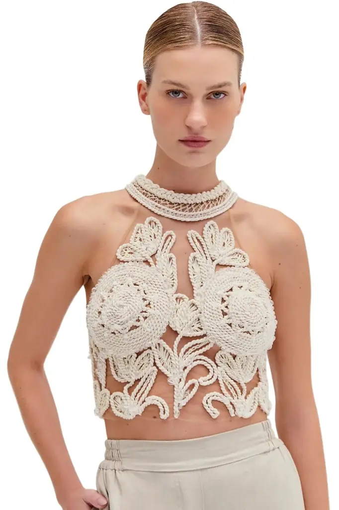 PatBo ARTICHOKE EMBROIDERED TOP