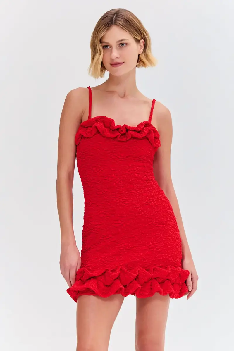 PatBo PAPILLON JACQUARD FLUTTER MINI DRESS | Thumbnail 4