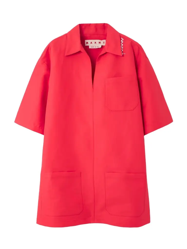 Marni Oversized Embroidered Cotton Mini Dress | Image 1 Marni Oversized Embroidered Cotton Mini Dress | Image 1