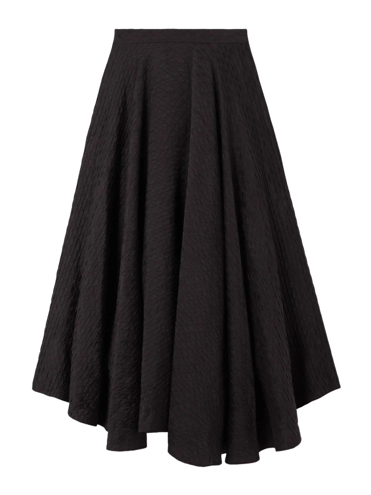 Loro Piana Elise Quilted Silk-cloqué Midi Skirt