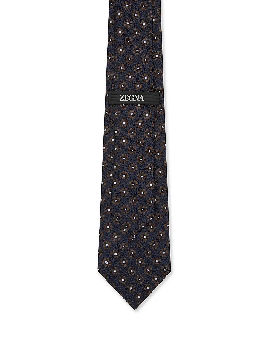 Zegna Men's Floral Tie - Dark Blue | Thumbnail 2