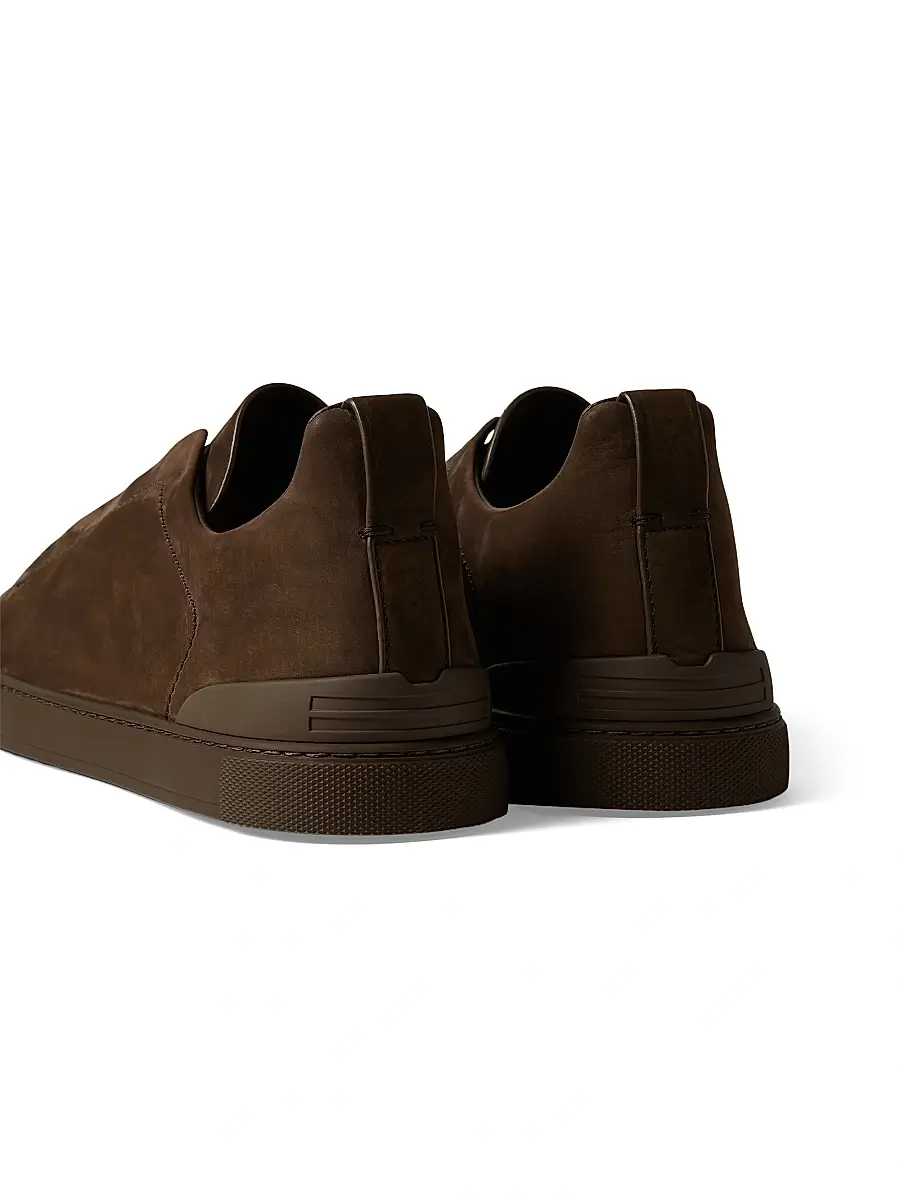 ZEGNA Men's Triple Stitch Secondskin Nubuck Sneakers - Olive Green | Thumbnail 16