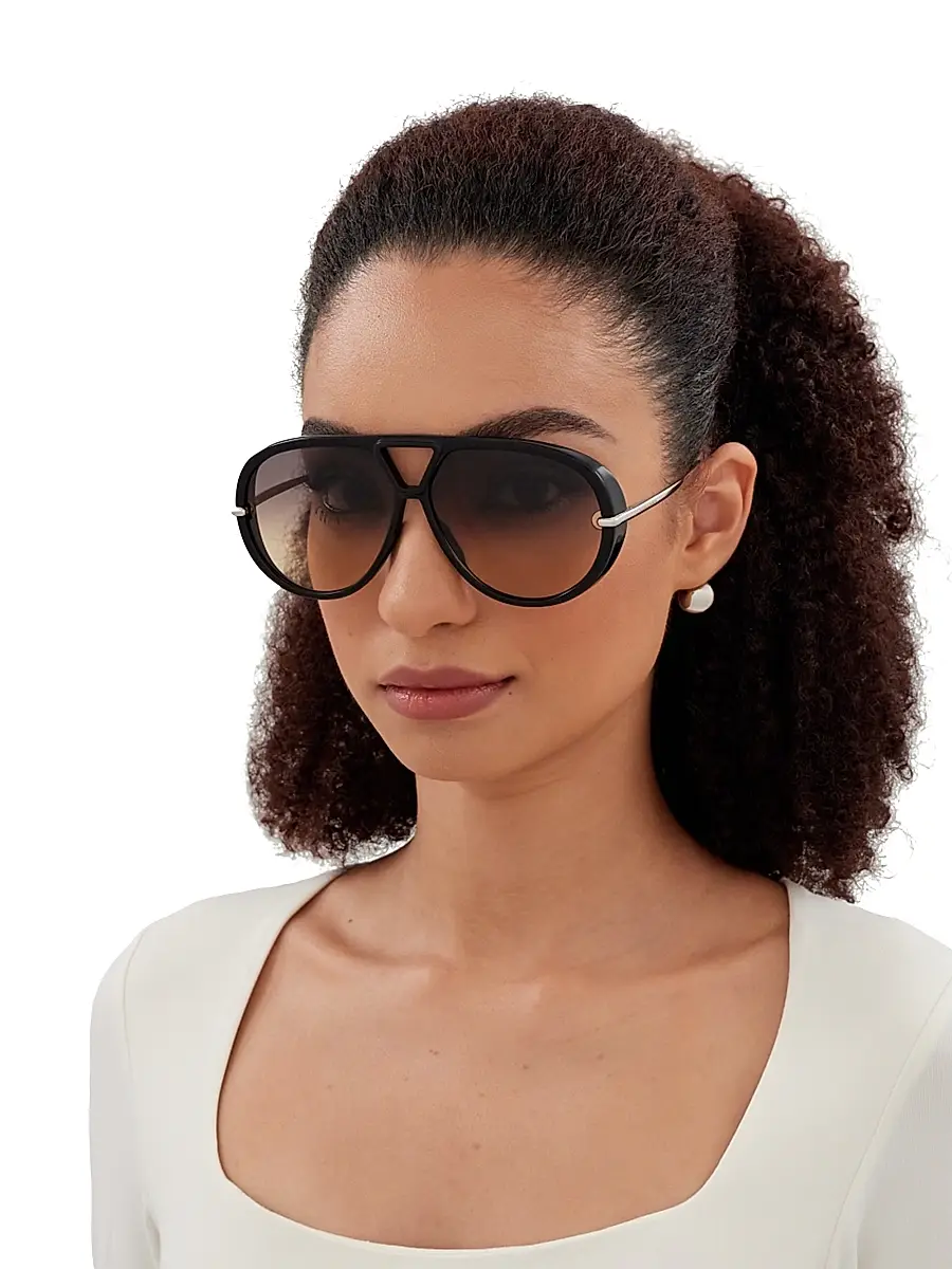 Bottega Veneta Women's Drop 63MM Aviator Sunglasses | Thumbnail 2 Bottega Veneta Women's Drop 63MM Aviator Sunglasses | Thumbnail 2