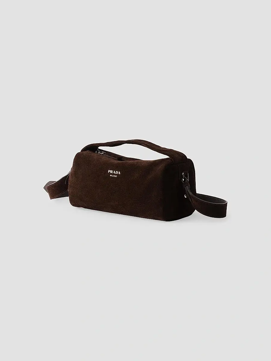 Prada Men's Suede Leather Shoulder Bag | Thumbnail 5 Prada Men's Suede Leather Shoulder Bag | Thumbnail 5