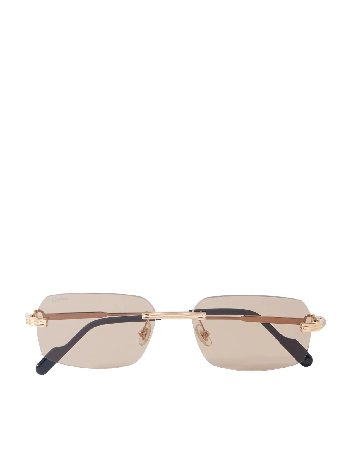 Cartier Eyewear Première de Cartier Rimless Square-Frame Gold-Tone Metal Sunglasses - Men