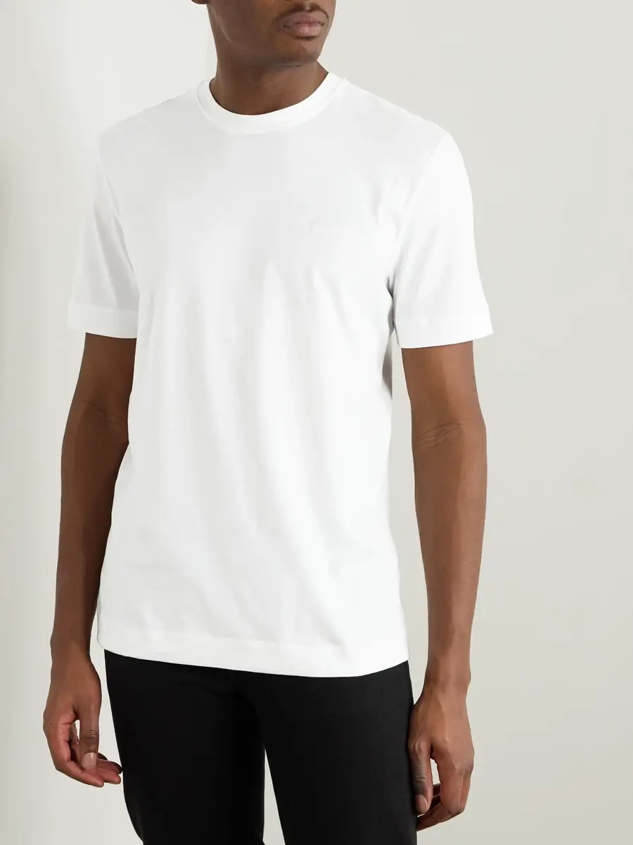 Zegna Slim-Fit Logo-Embroidered Cotton-Jersey T-Shirt - Men | Thumbnail 3 Zegna Slim-Fit Logo-Embroidered Cotton-Jersey T-Shirt - Men | Thumbnail 3