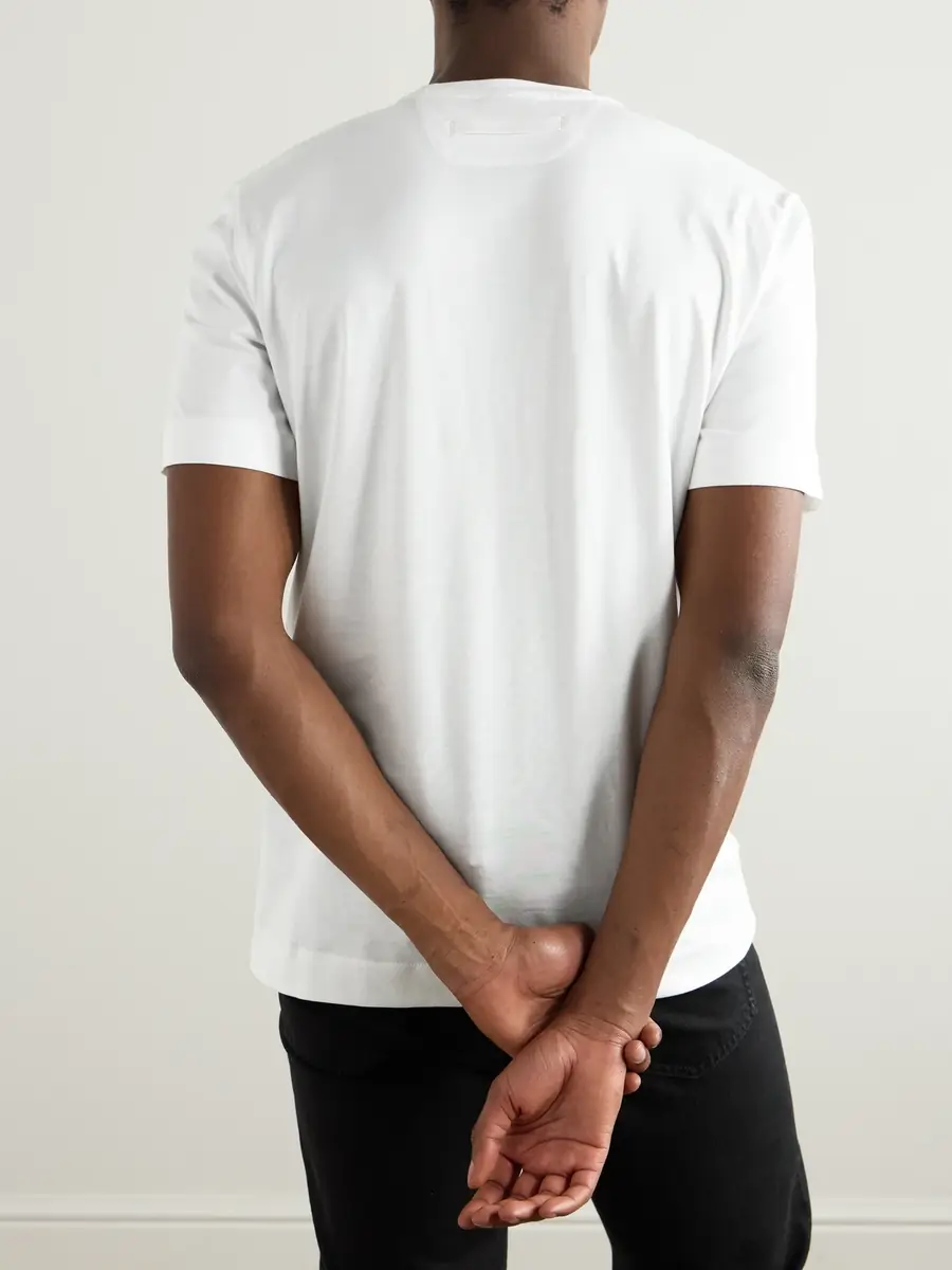 Zegna Slim-Fit Logo-Embroidered Cotton-Jersey T-Shirt - Men | Thumbnail 4 Zegna Slim-Fit Logo-Embroidered Cotton-Jersey T-Shirt - Men | Thumbnail 4