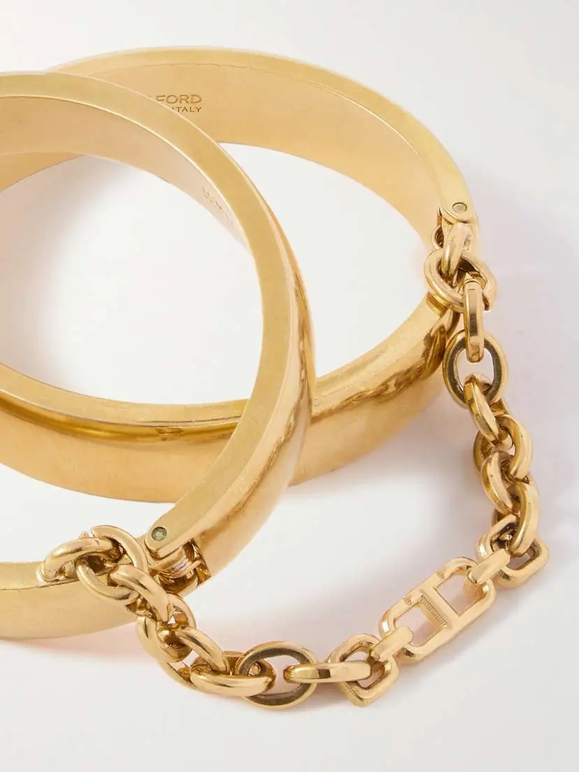 Tom Ford Set Of Two Gold-tone Bracelets | Thumbnail 4