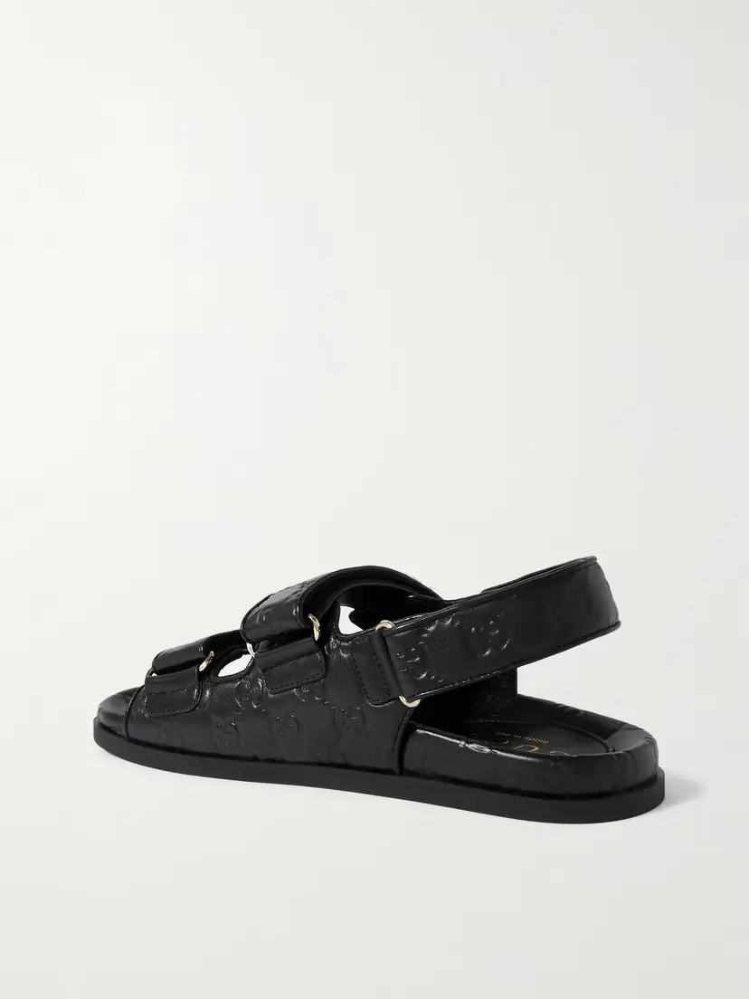 Gucci New Marmont Gg Debossed Leather Sandals | Thumbnail 3 Gucci New Marmont Gg Debossed Leather Sandals | Thumbnail 3