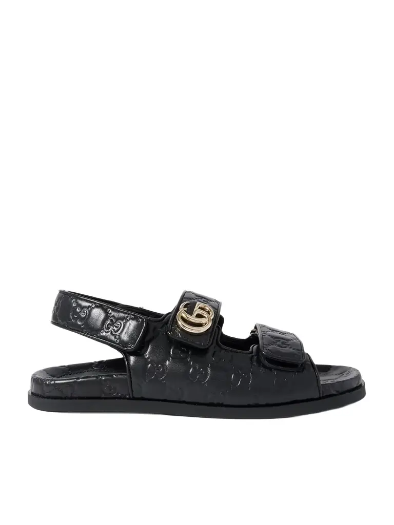 New Marmont Gg Debossed Leather Sandals