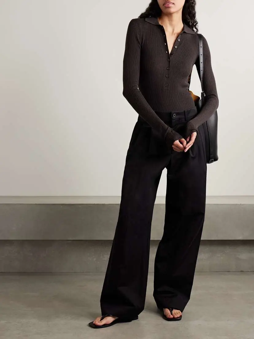 The Frankie Shop Solana Ribbed Wool, Silk And Cashmere-blend Bodysuit | Thumbnail 2 The Frankie Shop Solana Ribbed Wool, Silk And Cashmere-blend Bodysuit | Thumbnail 2