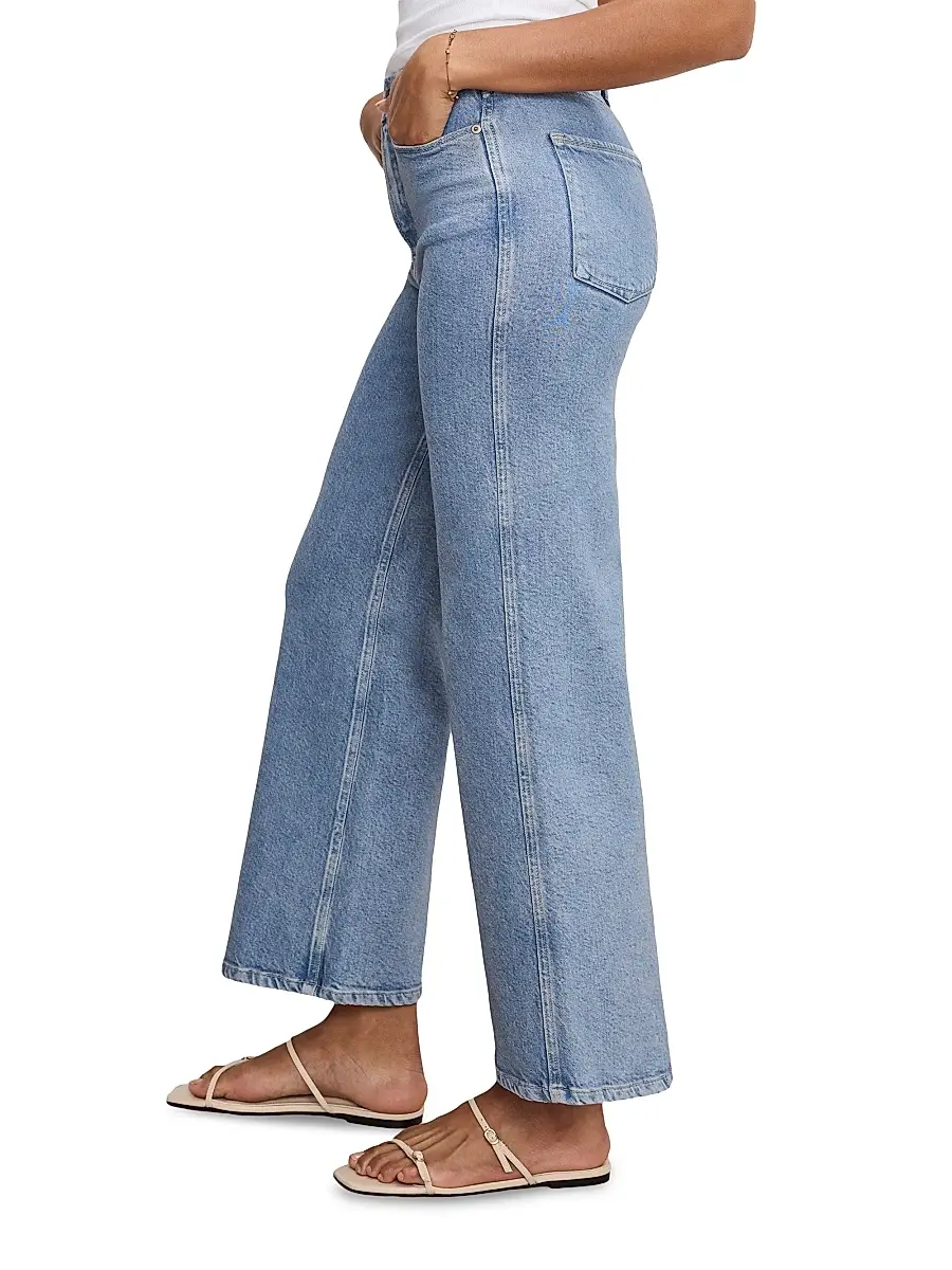 GOOD AMERICAN Women's Soft Tech Good Skate Wide Crop Jeans | Thumbnail 4 GOOD AMERICAN Women's Soft Tech Good Skate Wide Crop Jeans | Thumbnail 4