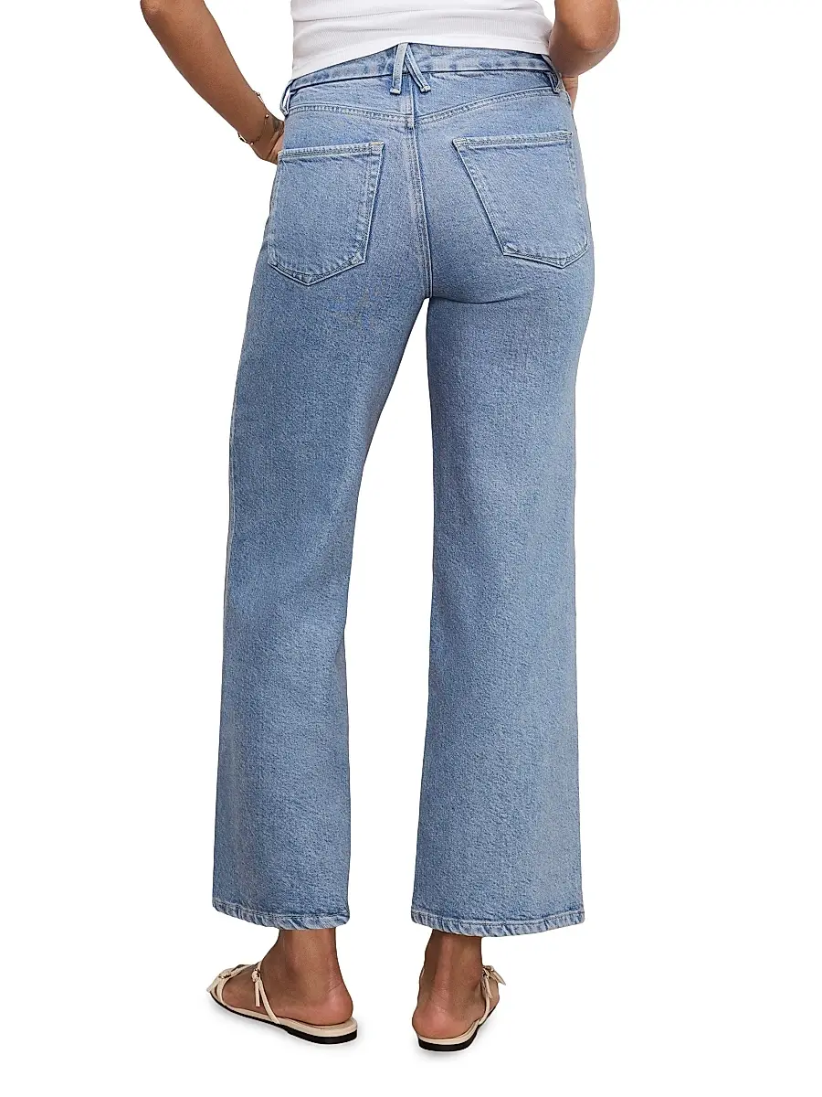 GOOD AMERICAN Women's Soft Tech Good Skate Wide Crop Jeans | Thumbnail 5 GOOD AMERICAN Women's Soft Tech Good Skate Wide Crop Jeans | Thumbnail 5