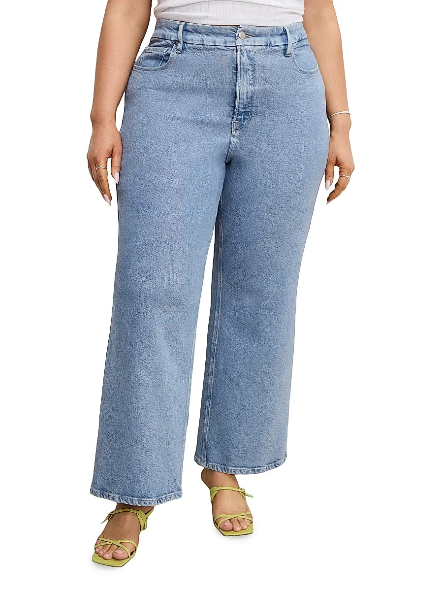 GOOD AMERICAN Women's Soft Tech Good Skate Wide Crop Jeans | Thumbnail 6 GOOD AMERICAN Women's Soft Tech Good Skate Wide Crop Jeans | Thumbnail 6